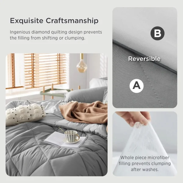 Winterwraps Comforter Set Reversible Queen Bed in a Bag with Comforters, Sheets, Pillowcases - Image 4