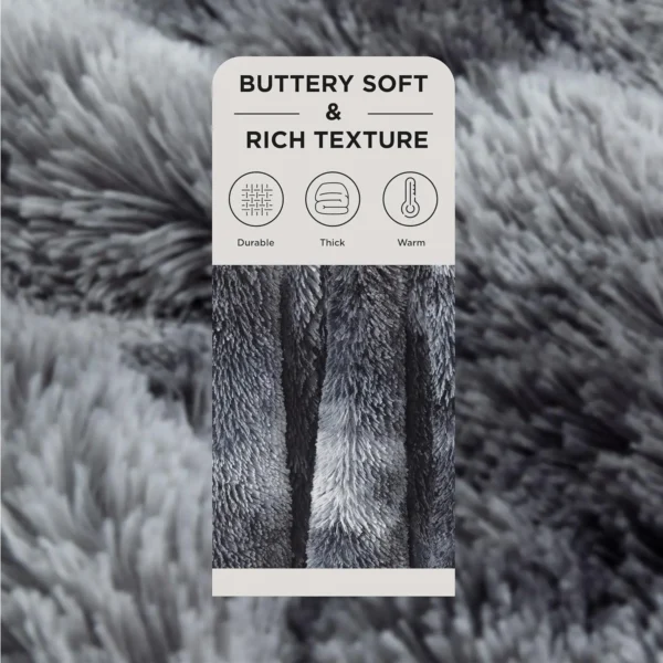 WinterWraps Soft Fuzzy Faux Fur Throw Blanket, 640 GSM - Image 4