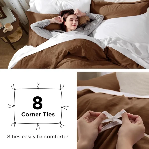 Winterwraps King Size Soft Prewashed King Duvet Cover Set 3 Pieces 1 Duvet Cover 104"x90" with Zipper - Image 6