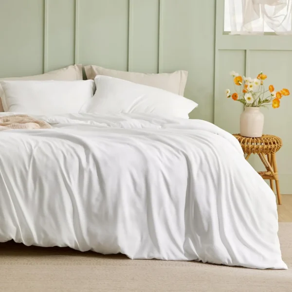 Winterwraps Polyester & Rayon Derived from Bamboo Cooling Duvet Cover Set, 1 Duvet Cover & 2 Pillow - Image 2