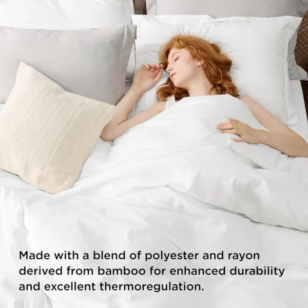 Winterwraps Polyester & Rayon Derived from Bamboo Cooling Duvet Cover Set, 1 Duvet Cover & 2 Pillow - Image 4