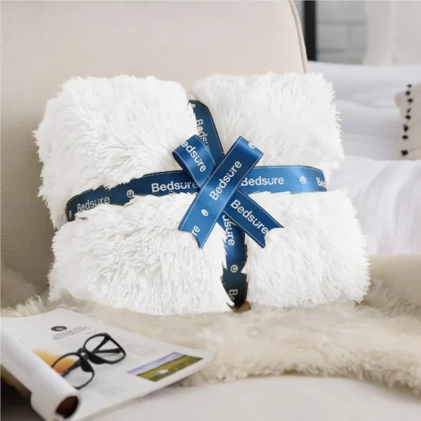 WinterWraps Soft Fuzzy Faux Fur Throw Blanket, 640 GSM - Image 3