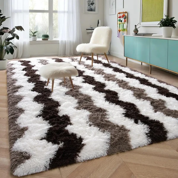 Soft Shaggy Rugs for Living Room Bedroom Fluffy Carpets 5x8 ft