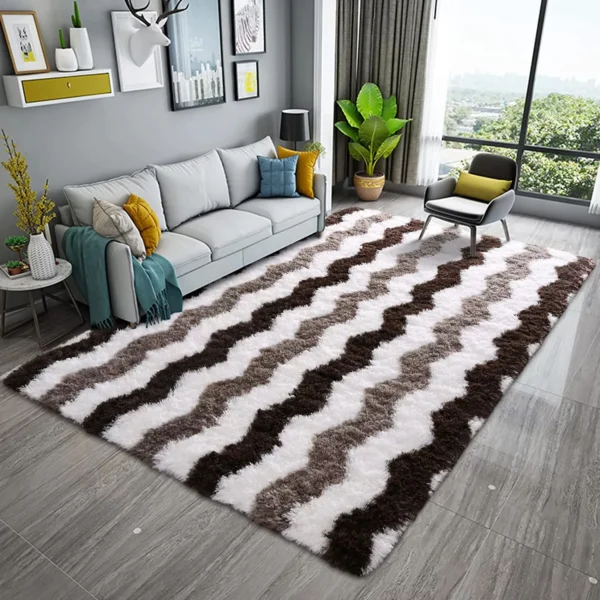 Soft Shaggy Rugs for Living Room Bedroom Fluffy Carpets 5x8 ft - Image 3