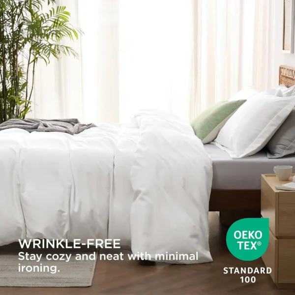 Winterwraps Polyester & Rayon Derived from Bamboo Cooling Duvet Cover Set, 1 Duvet Cover & 2 Pillow - Image 3