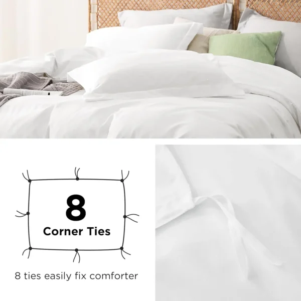 Winterwraps Polyester & Rayon Derived from Bamboo Cooling Duvet Cover Set, 1 Duvet Cover & 2 Pillow - Image 5