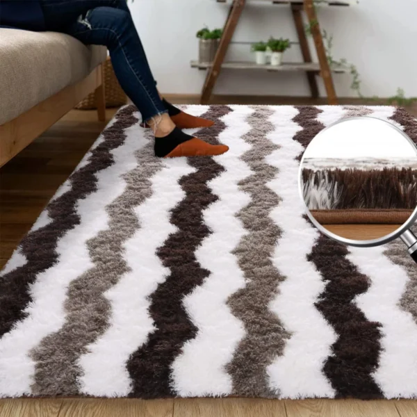 Soft Shaggy Rugs for Living Room Bedroom Fluffy Carpets 5x8 ft - Image 2