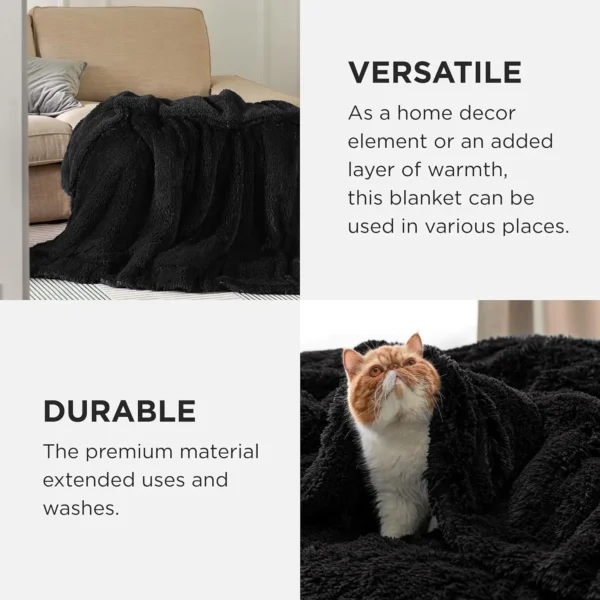 WinterWraps Soft Fuzzy Faux Fur Throw Blanket, 640 GSM - Image 5